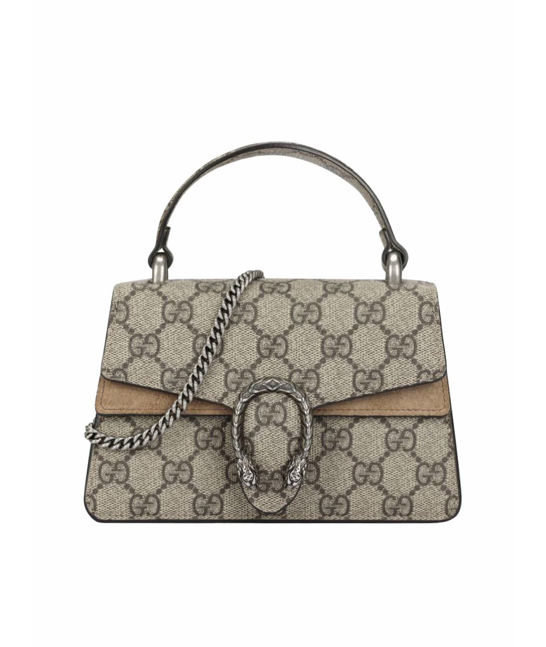 GUCCI Коричневая кожаная сумка с короткими ручками, фото 1