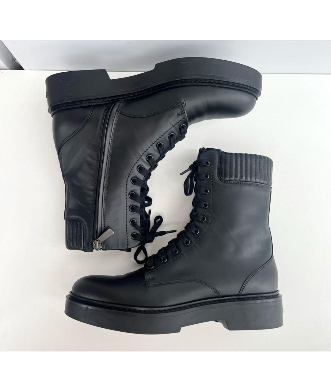 SANTONI Черные кожаные ботинки, фото 5