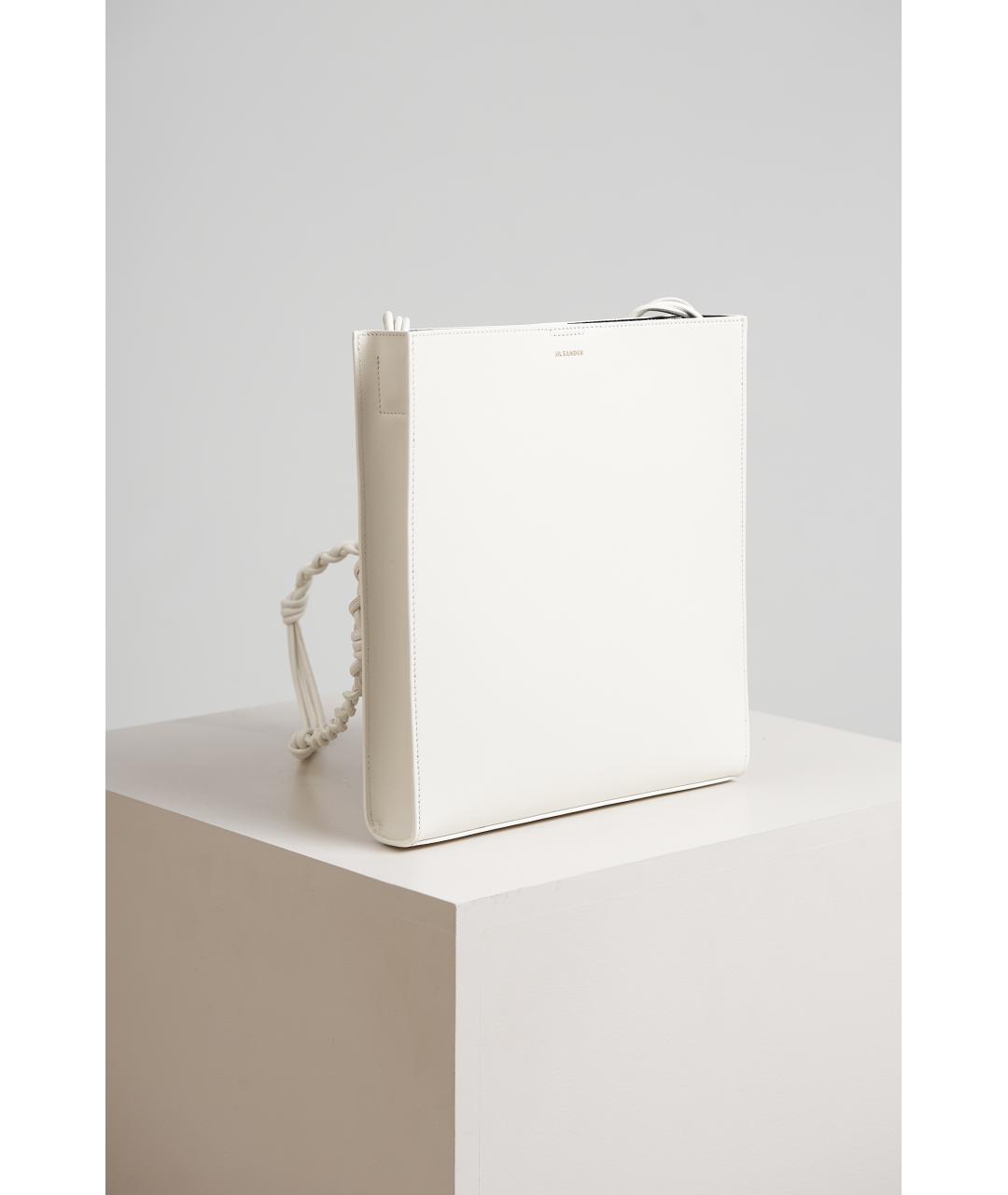 JIL SANDER Белая кожаная сумка через плечо, фото 2