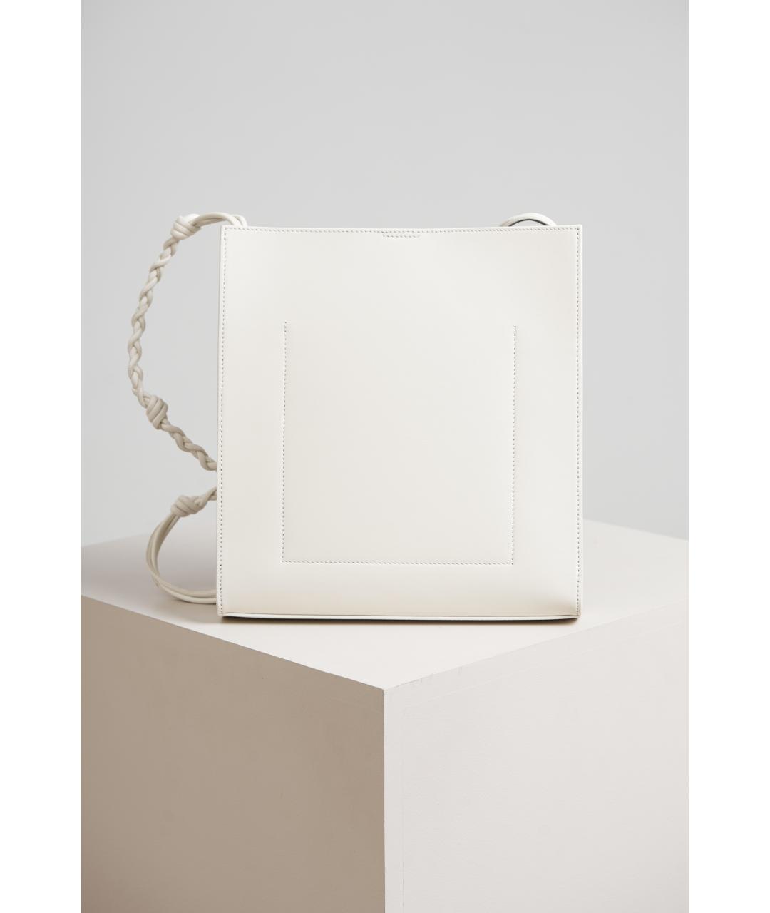 JIL SANDER Белая кожаная сумка через плечо, фото 3