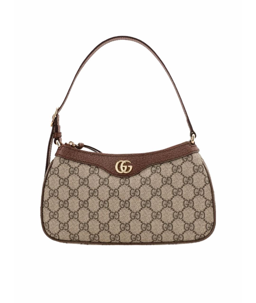 GUCCI Коричневая кожаная сумка с короткими ручками, фото 1