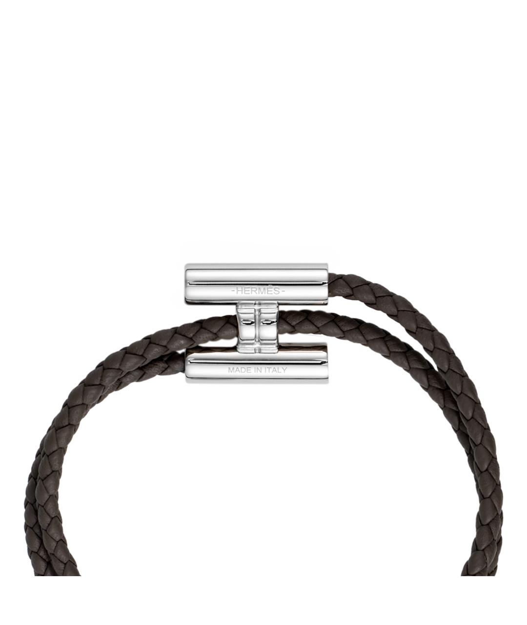 HERMES Серый кожаный браслет, фото 3