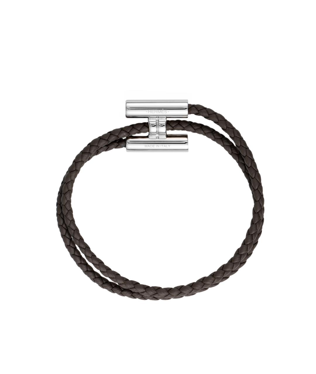 HERMES Серый кожаный браслет, фото 2