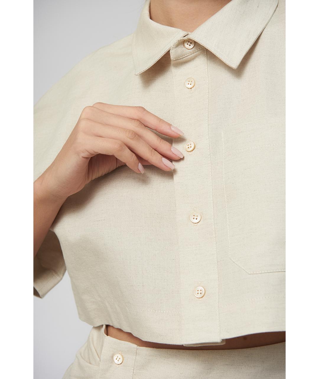 JACQUEMUS Бежевое льняное повседневное платье, фото 6