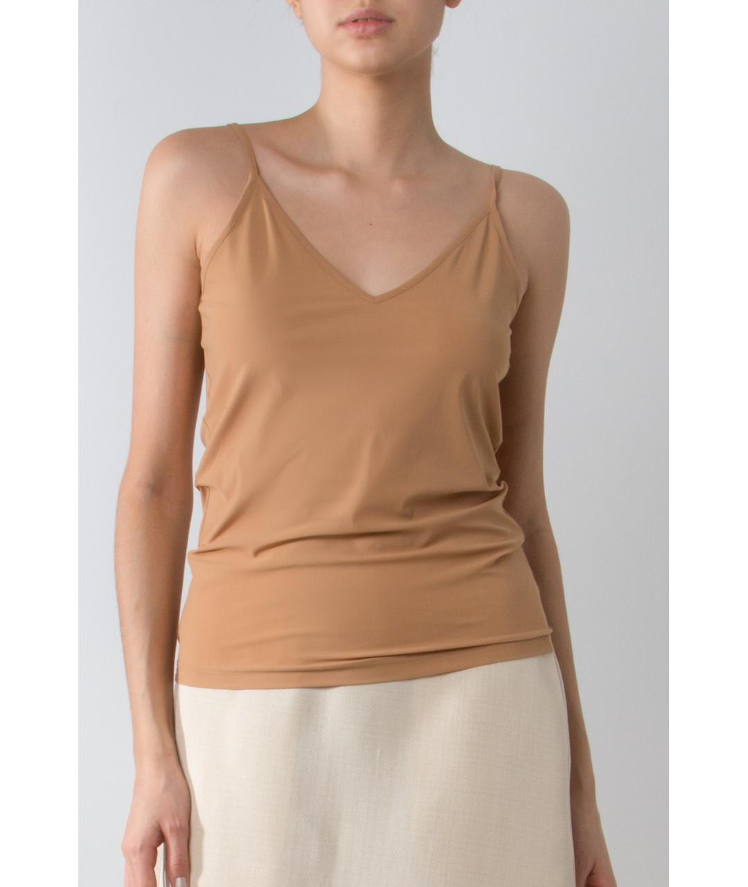 JIL SANDER Бежевая полиамидовая майка, фото 4