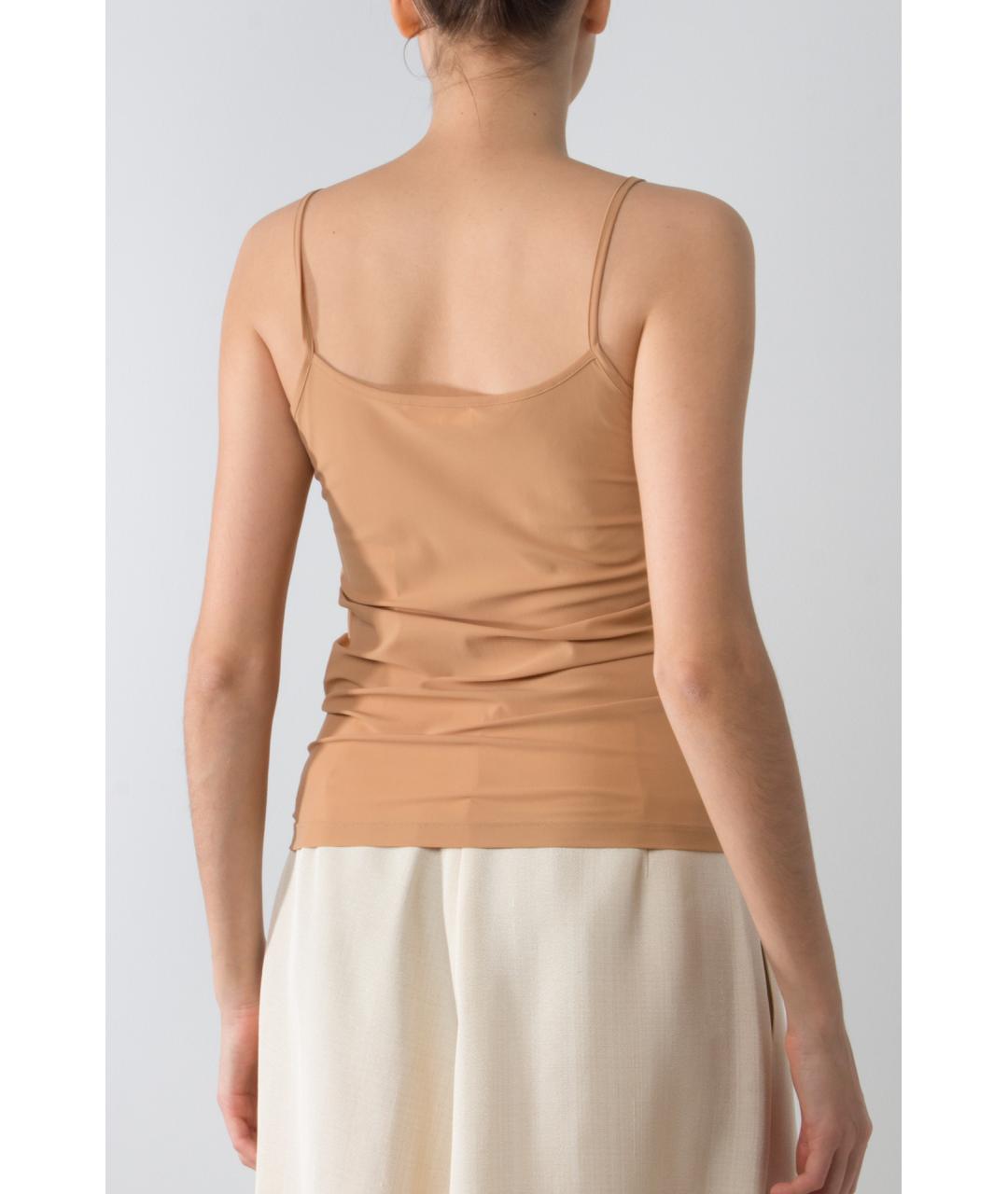 JIL SANDER Бежевая полиамидовая майка, фото 3