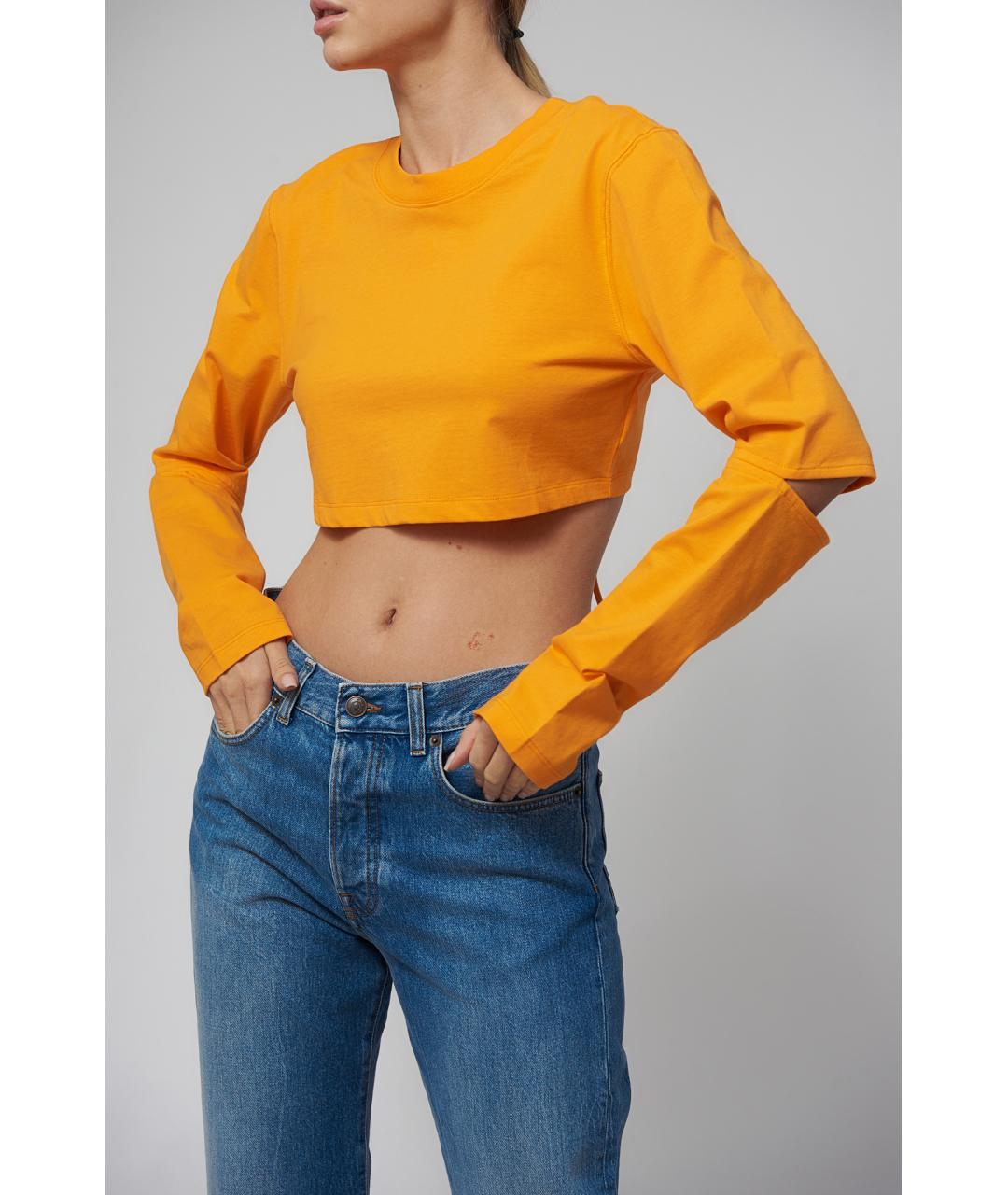 JACQUEMUS Оранжевый хлопковый джемпер / свитер, фото 3