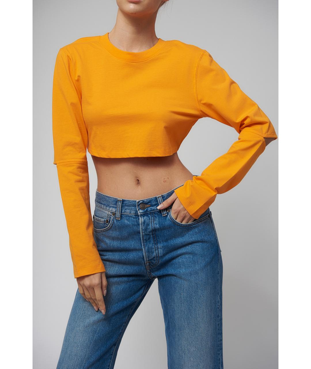 JACQUEMUS Оранжевый хлопковый джемпер / свитер, фото 6