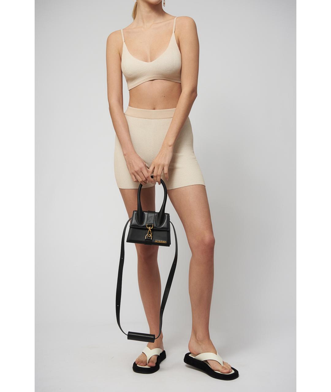 JACQUEMUS Бежевая вискозная майка, фото 3