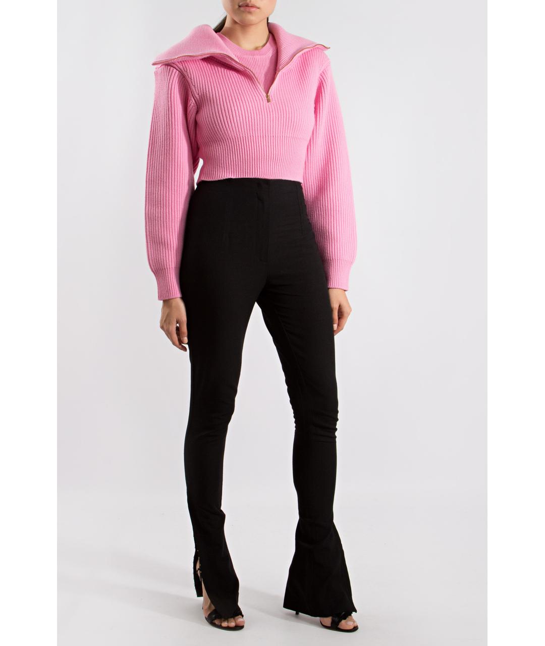 JACQUEMUS Коричневые вискозные прямые брюки, фото 2