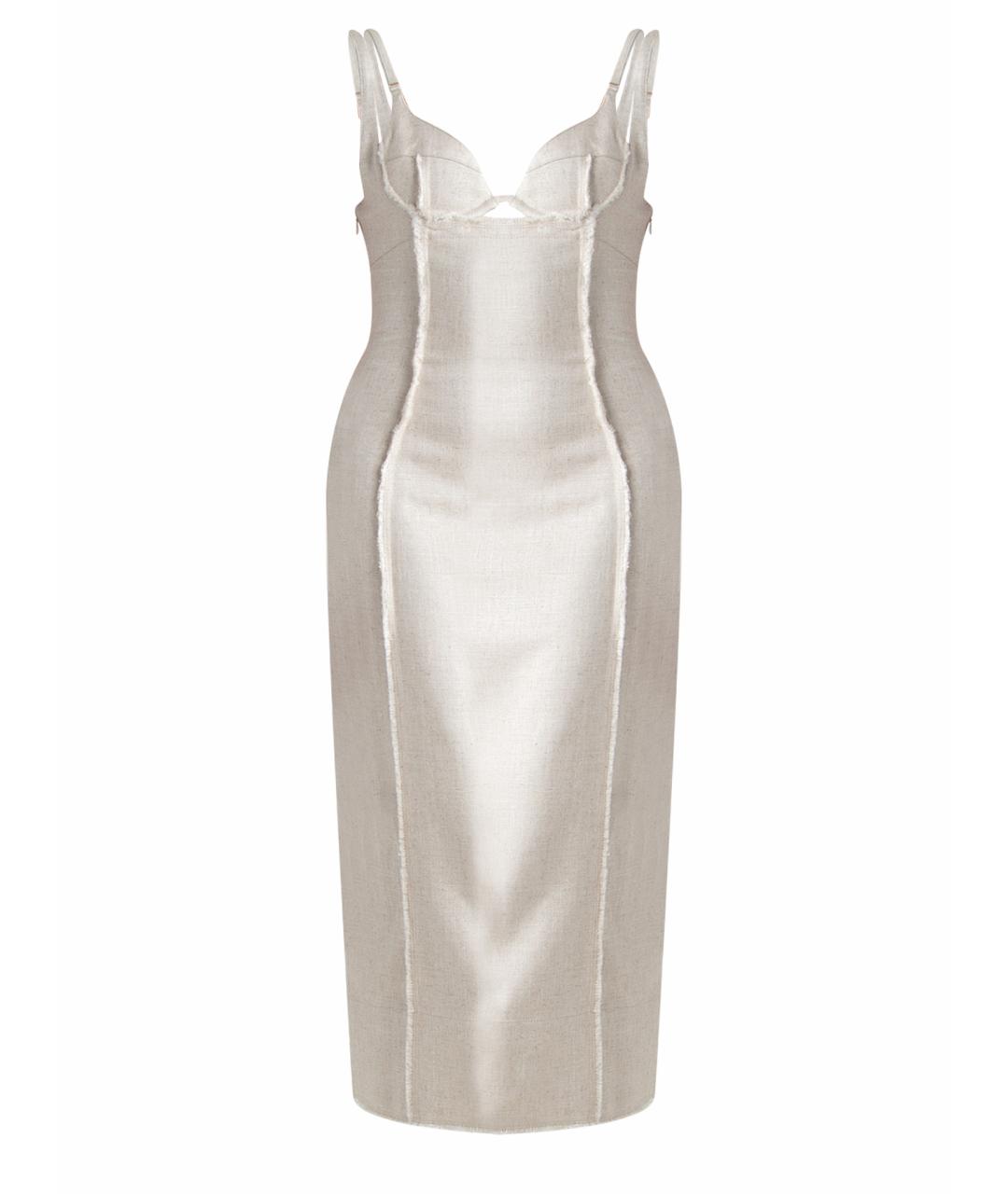 JACQUEMUS Бежевое вискозное повседневное платье, фото 1