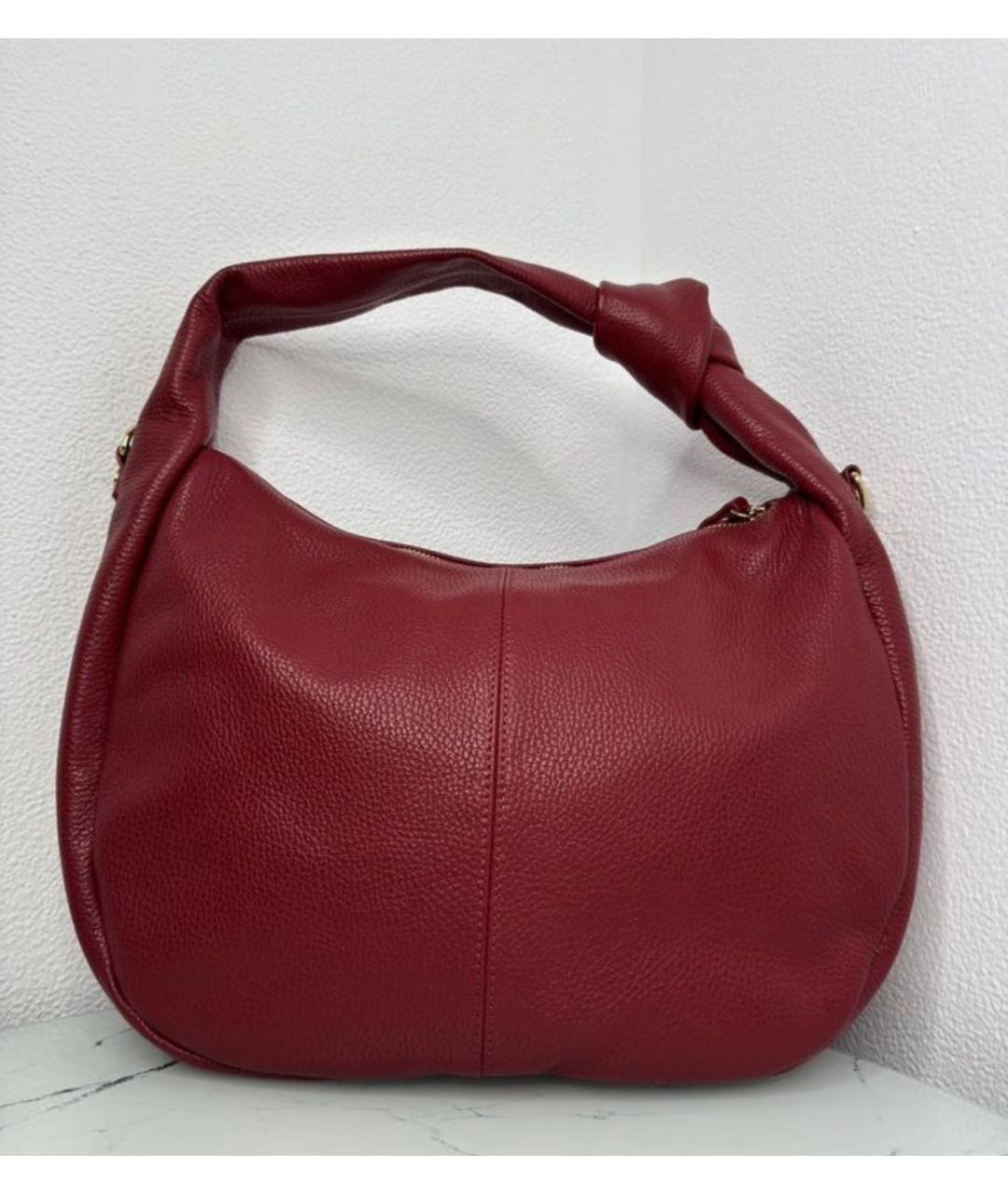 MAX MARA Бордовая кожаная сумка через плечо, фото 3