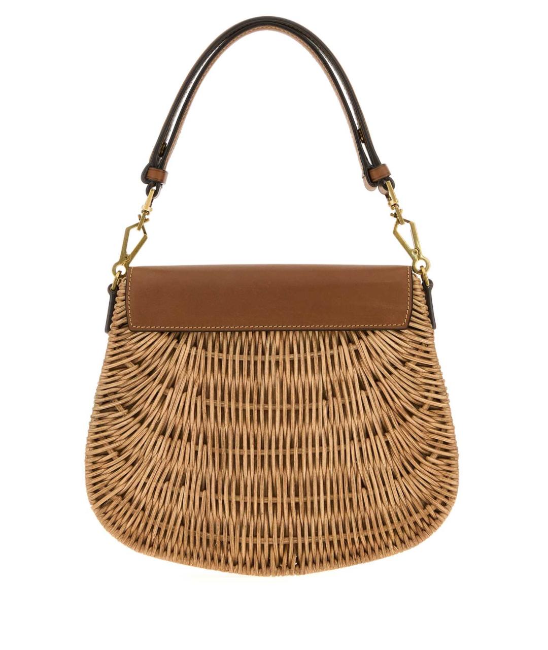 SAINT LAURENT Бежевая кожаная сумка с короткими ручками, фото 3