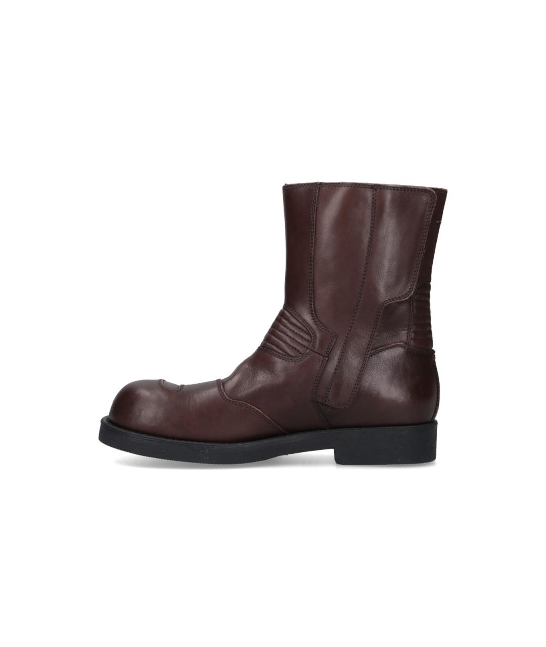MM6 MAISON MARGIELA Коричневые кожаные высокие ботинки, фото 3