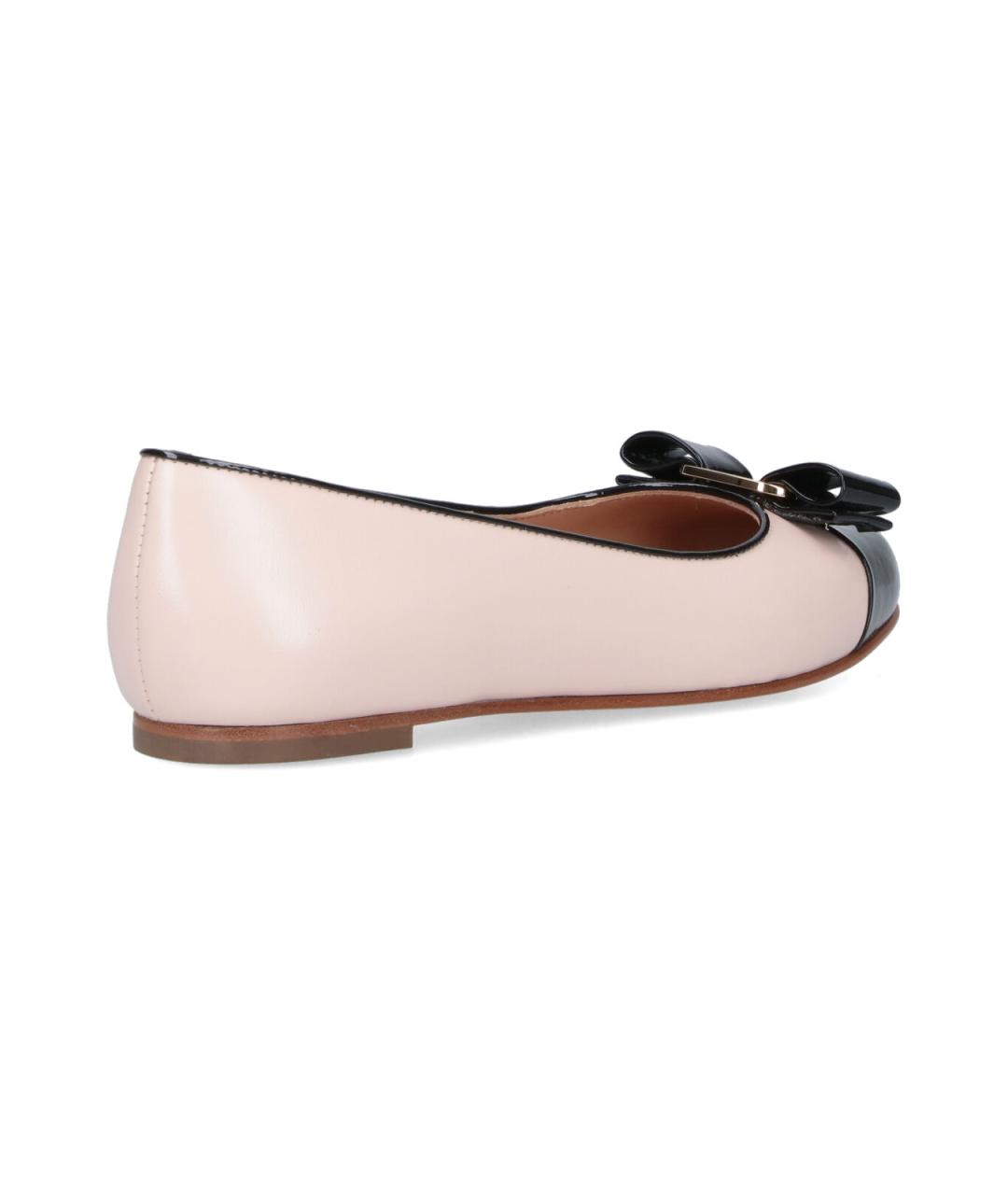 FERRAGAMO Розовые кожаные балетки, фото 4