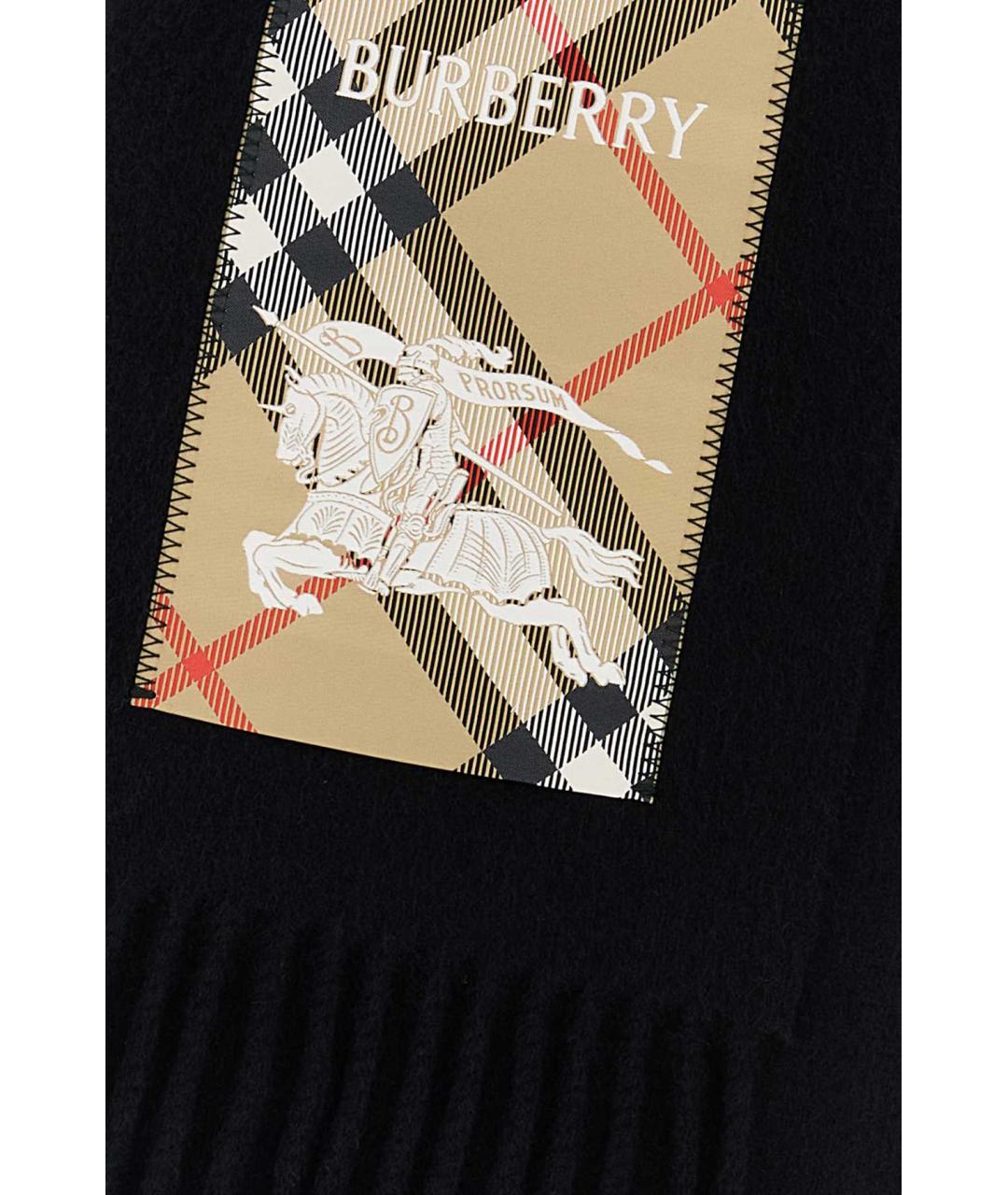 BURBERRY Черный кашемировый шарф, фото 2