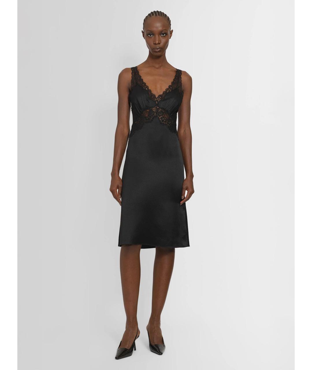 SAINT LAURENT Черное шелковое коктейльное платье, фото 2