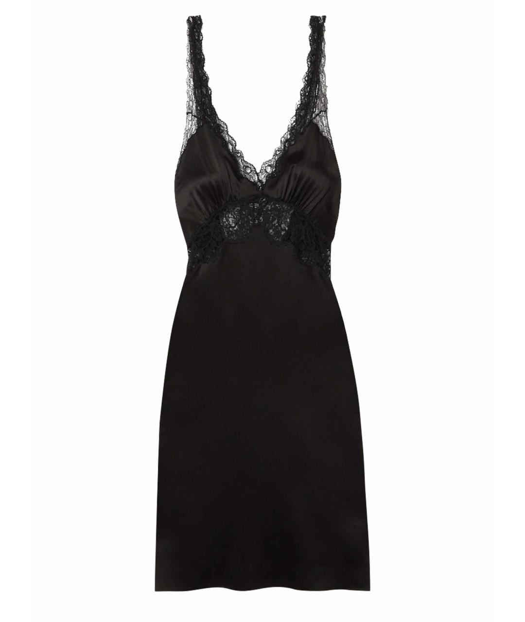 SAINT LAURENT Черное шелковое коктейльное платье, фото 1