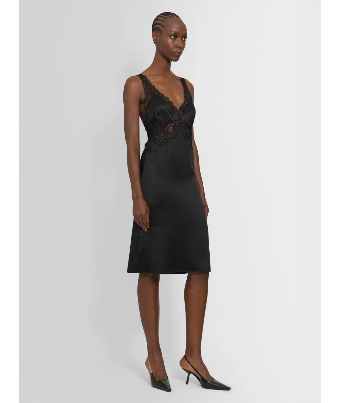 SAINT LAURENT Черное шелковое коктейльное платье, фото 3