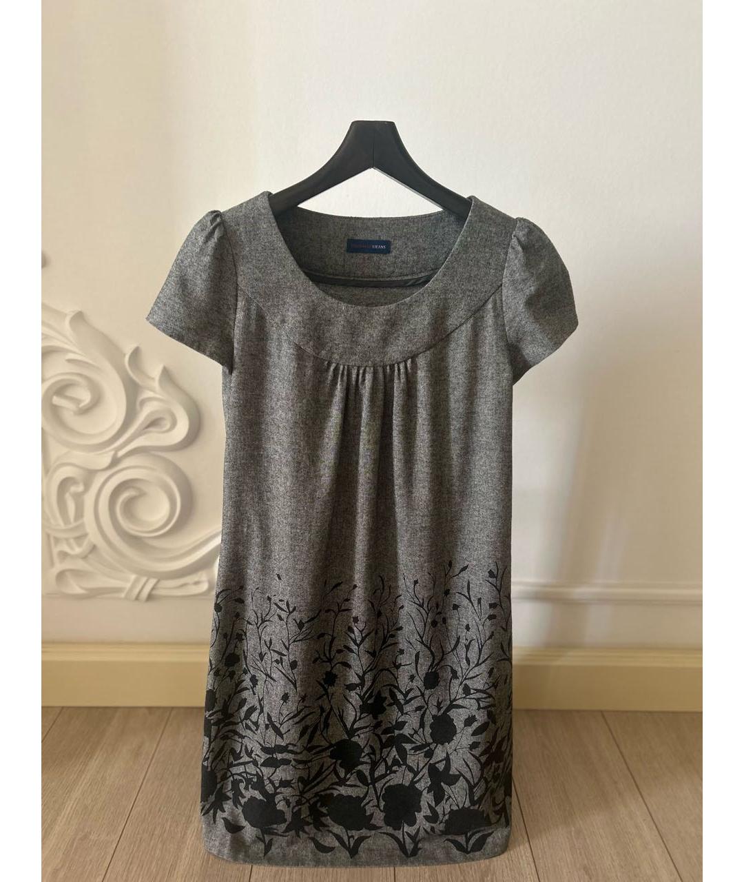 TRUSSARDI JEANS Серое шерстяное повседневное платье, фото 8