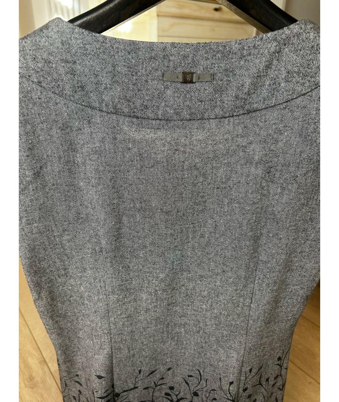 TRUSSARDI JEANS Серое шерстяное повседневное платье, фото 4