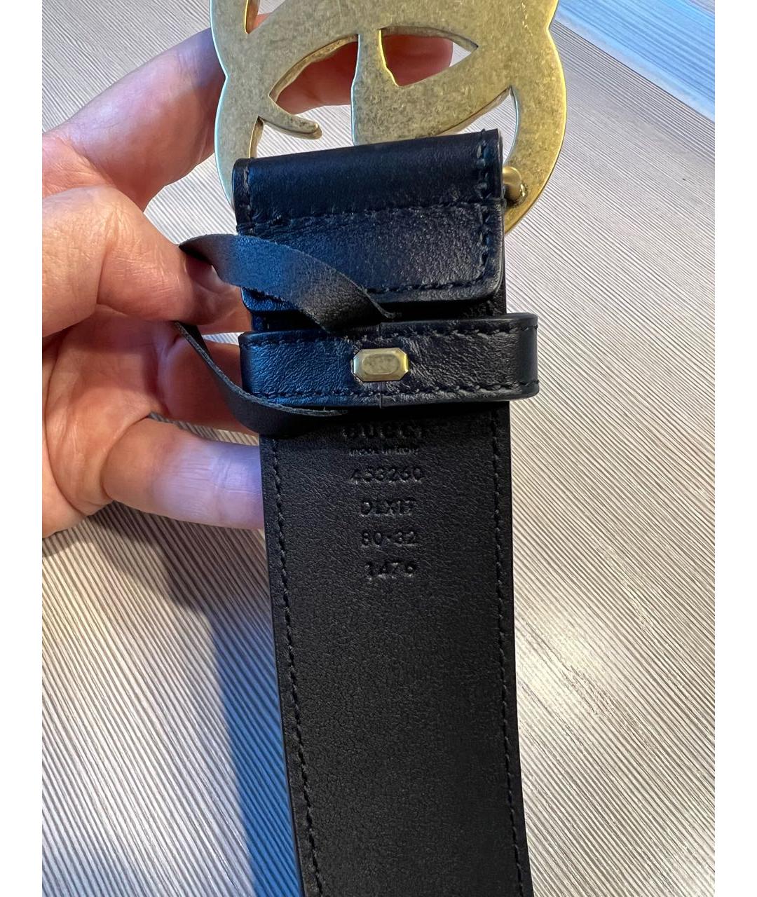 GUCCI Черный кожаный ремень, фото 3