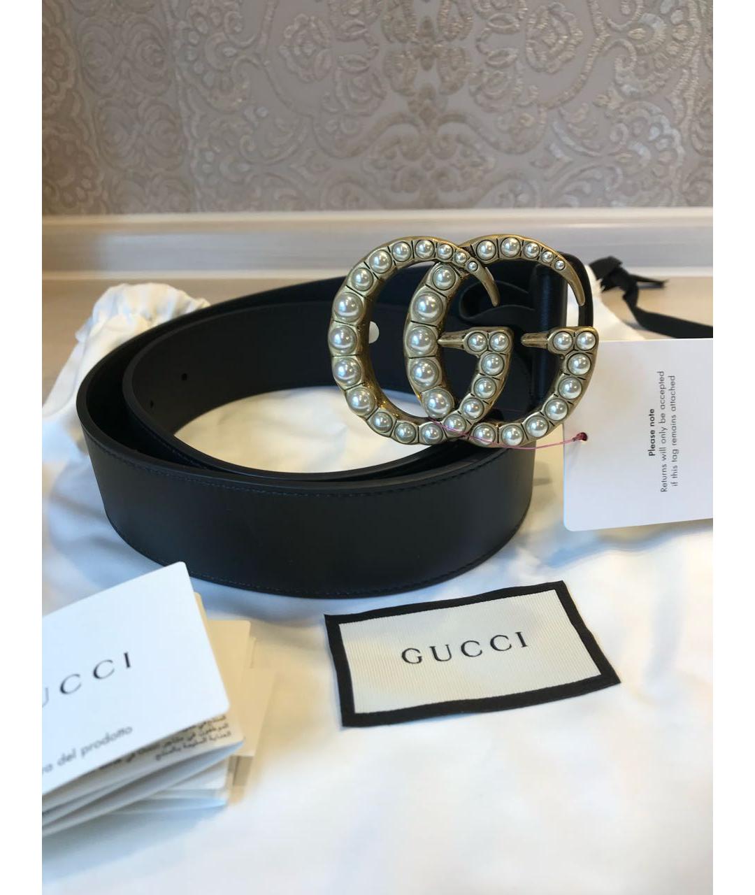 GUCCI Черный кожаный ремень, фото 5