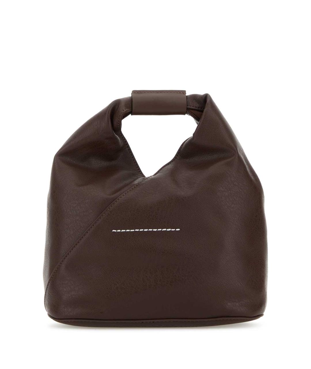 MM6 MAISON MARGIELA Коричневая синтетическая сумка с короткими ручками, фото 1