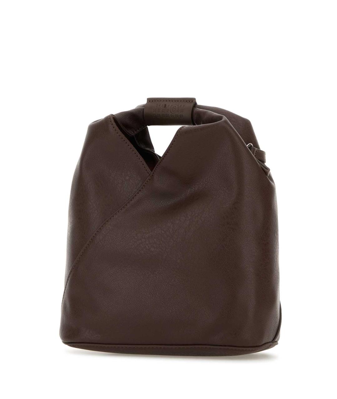 MM6 MAISON MARGIELA Коричневая синтетическая сумка с короткими ручками, фото 2