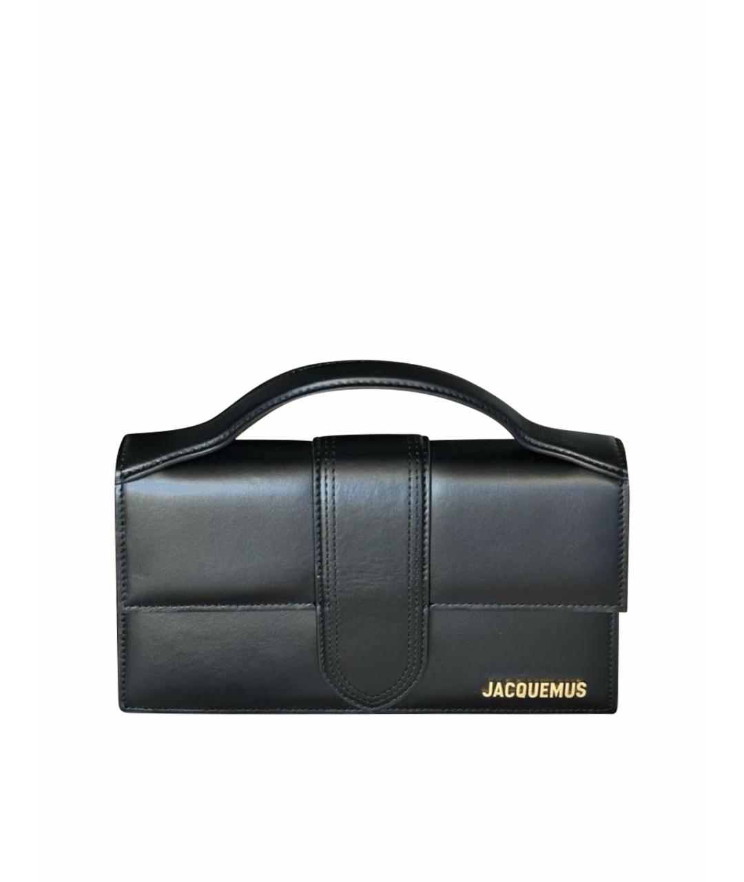 JACQUEMUS Черная кожаная сумка с короткими ручками, фото 9