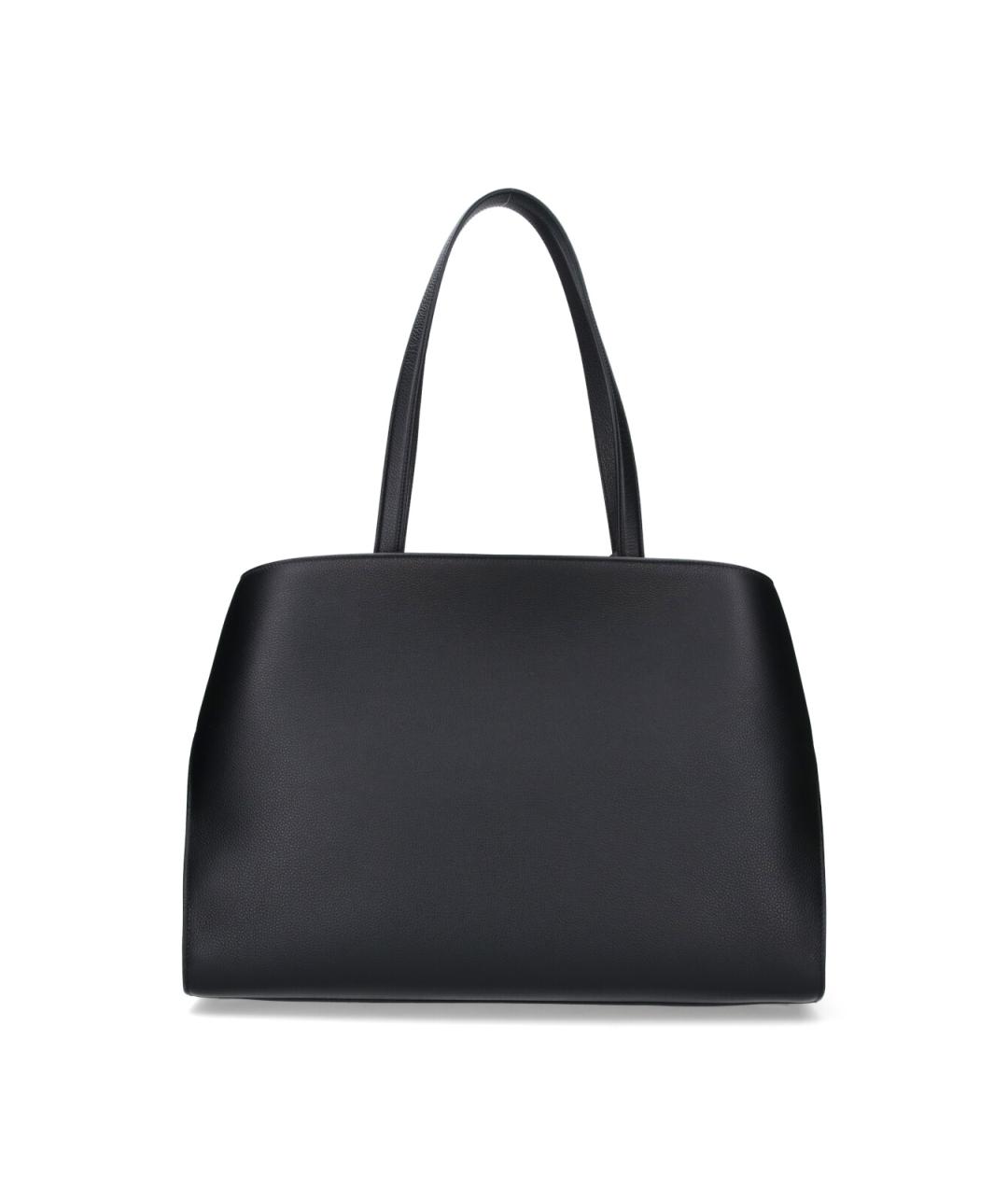 FERRAGAMO Черная кожаная сумка тоут, фото 1
