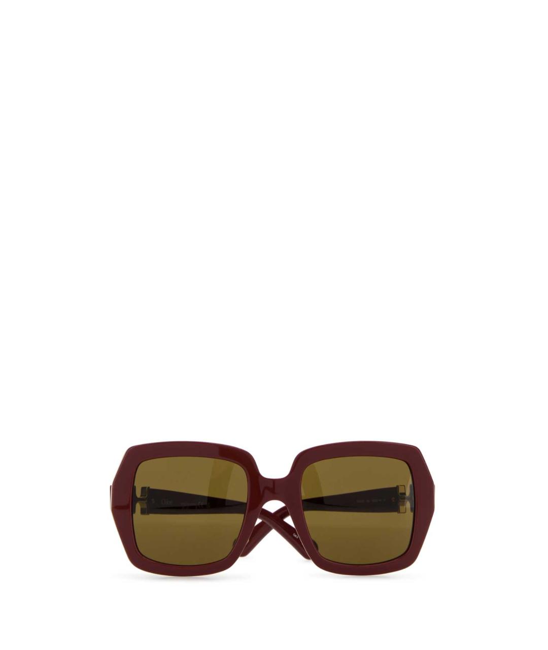 CHLOE Бордовые пластиковые солнцезащитные очки, фото 1