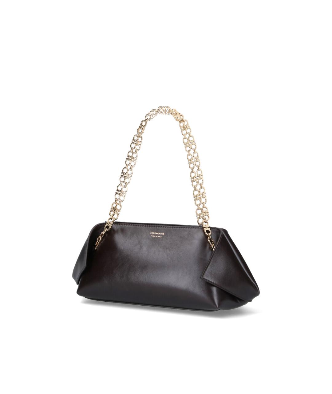 FERRAGAMO Коричневая кожаная сумка через плечо, фото 2