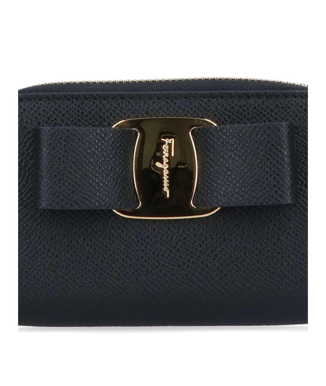 FERRAGAMO Синий кожаный кошелек, фото 4