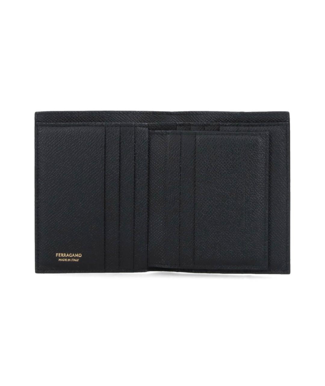FERRAGAMO Черный кожаный кошелек, фото 2