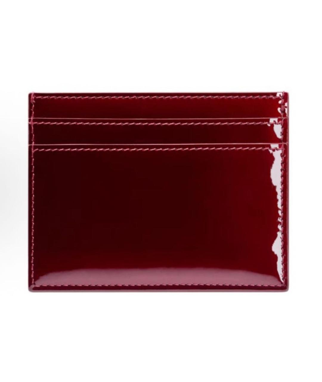 SAINT LAURENT Бордовый кардхолдер из лакированной кожи, фото 2
