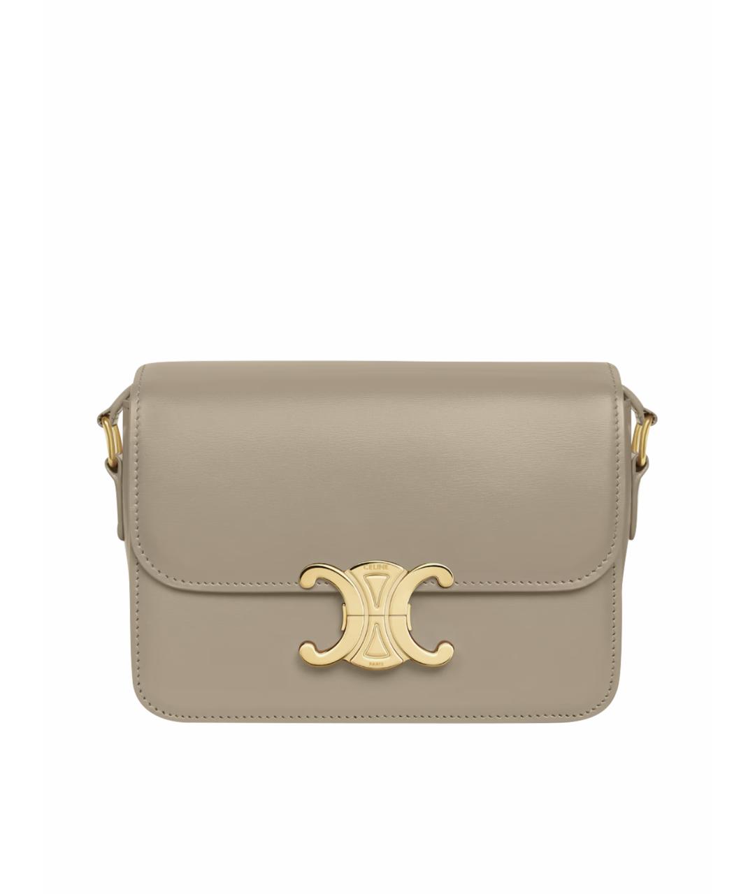 CELINE Бежевая кожаная сумка через плечо, фото 1