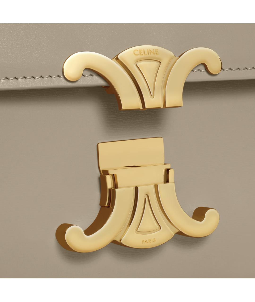 CELINE Бежевая кожаная сумка через плечо, фото 5