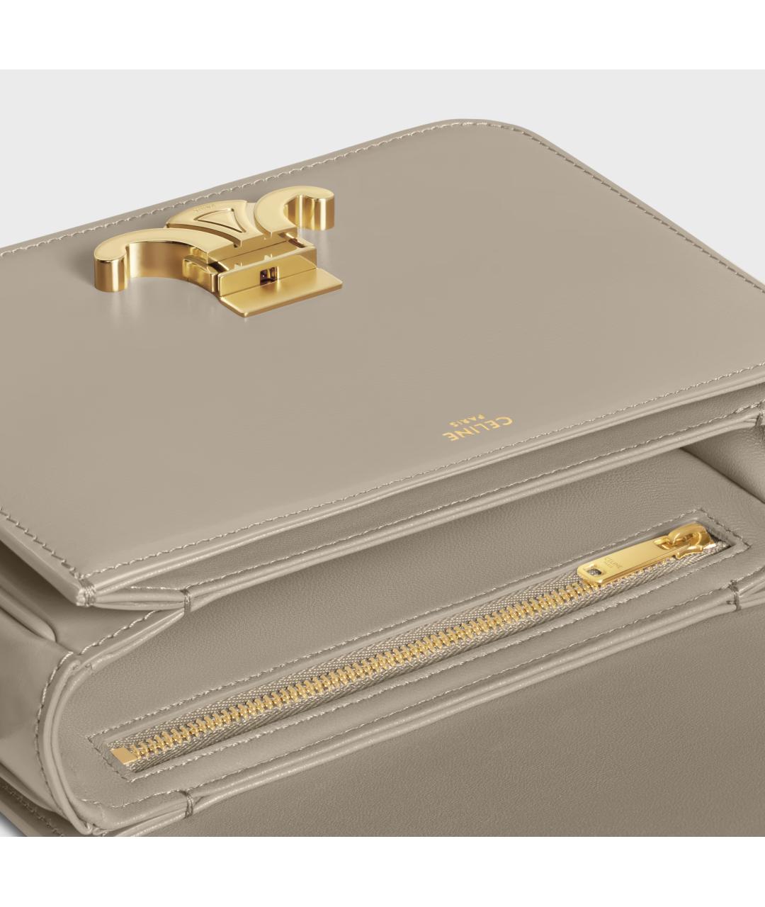 CELINE Бежевая кожаная сумка через плечо, фото 4