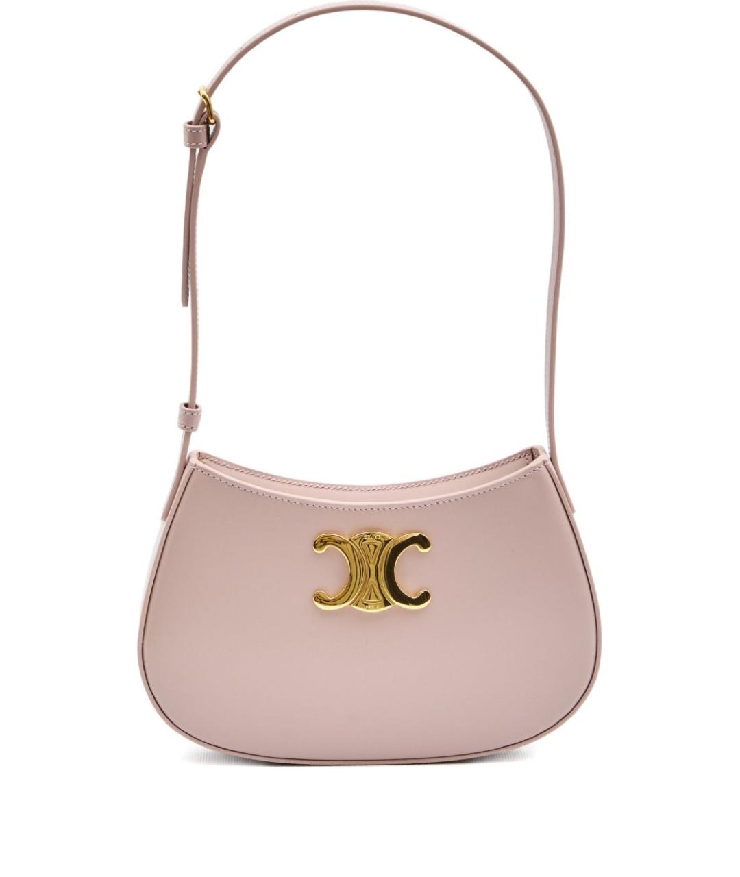 CELINE Розовая кожаная сумка через плечо, фото 1