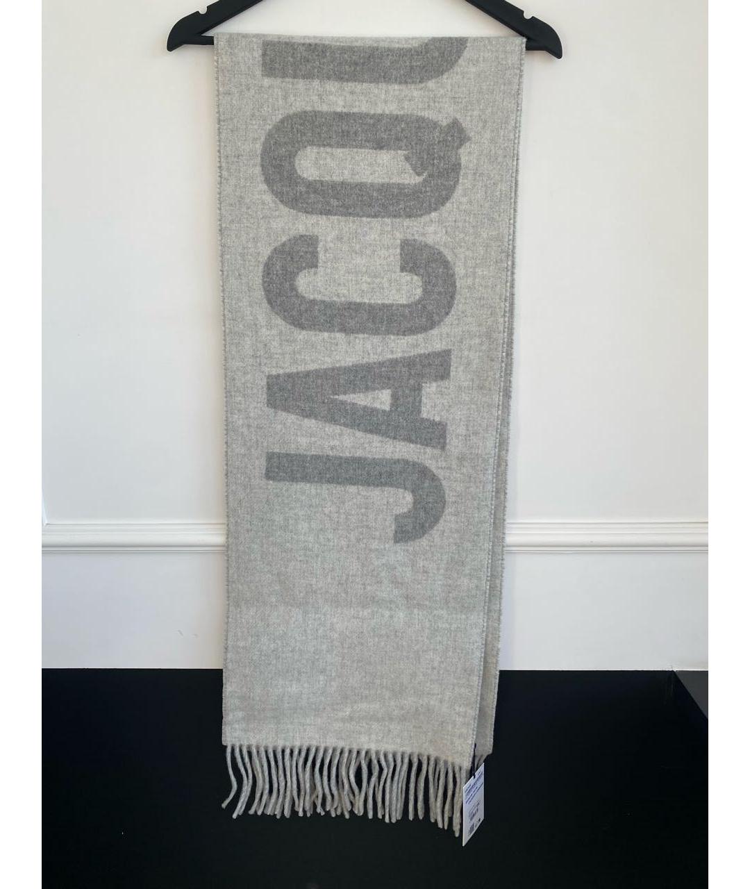 JACQUEMUS Серый шерстяной шарф, фото 4