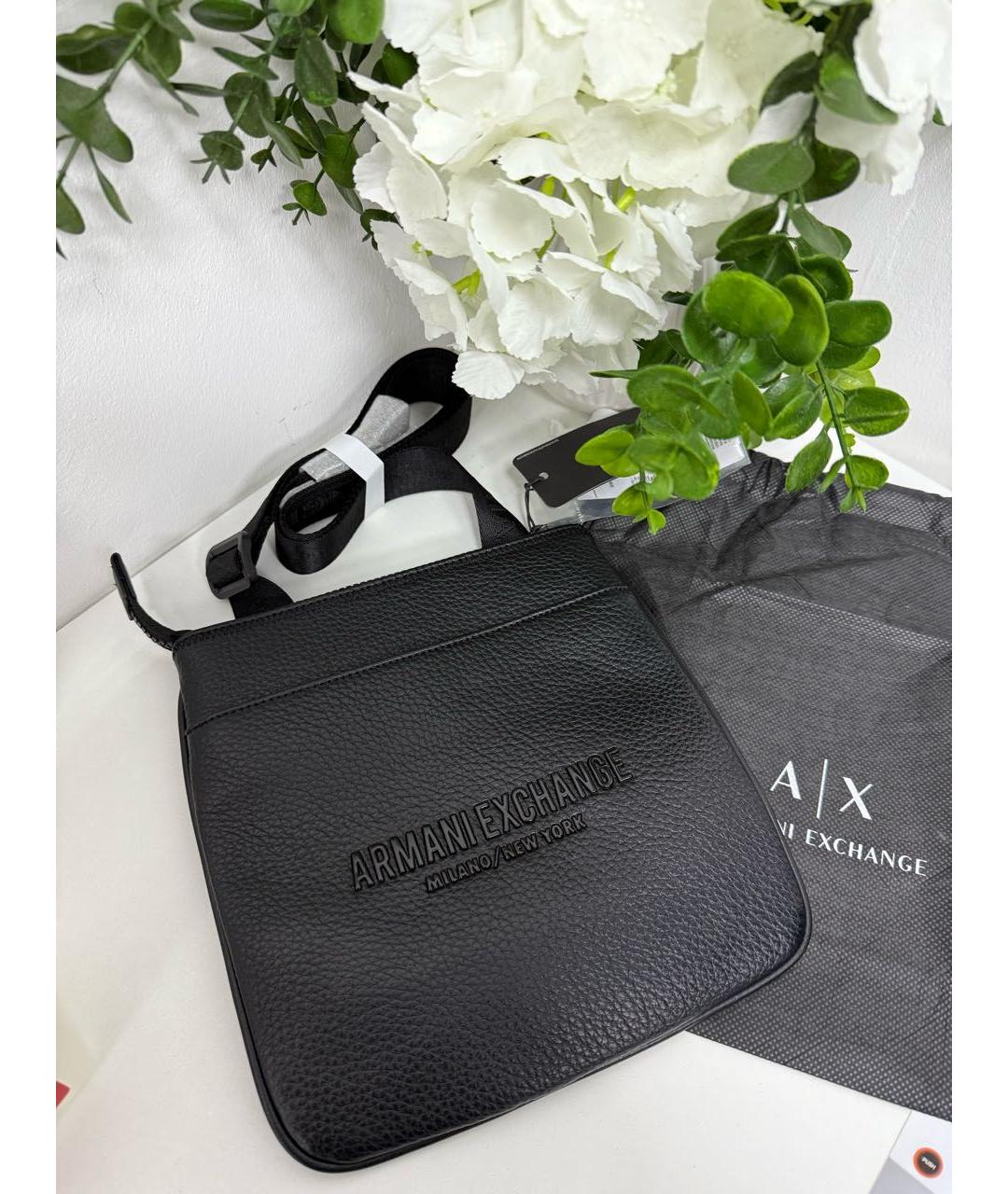 ARMANI EXCHANGE Черная сумка через плечо из искусственной кожи, фото 5