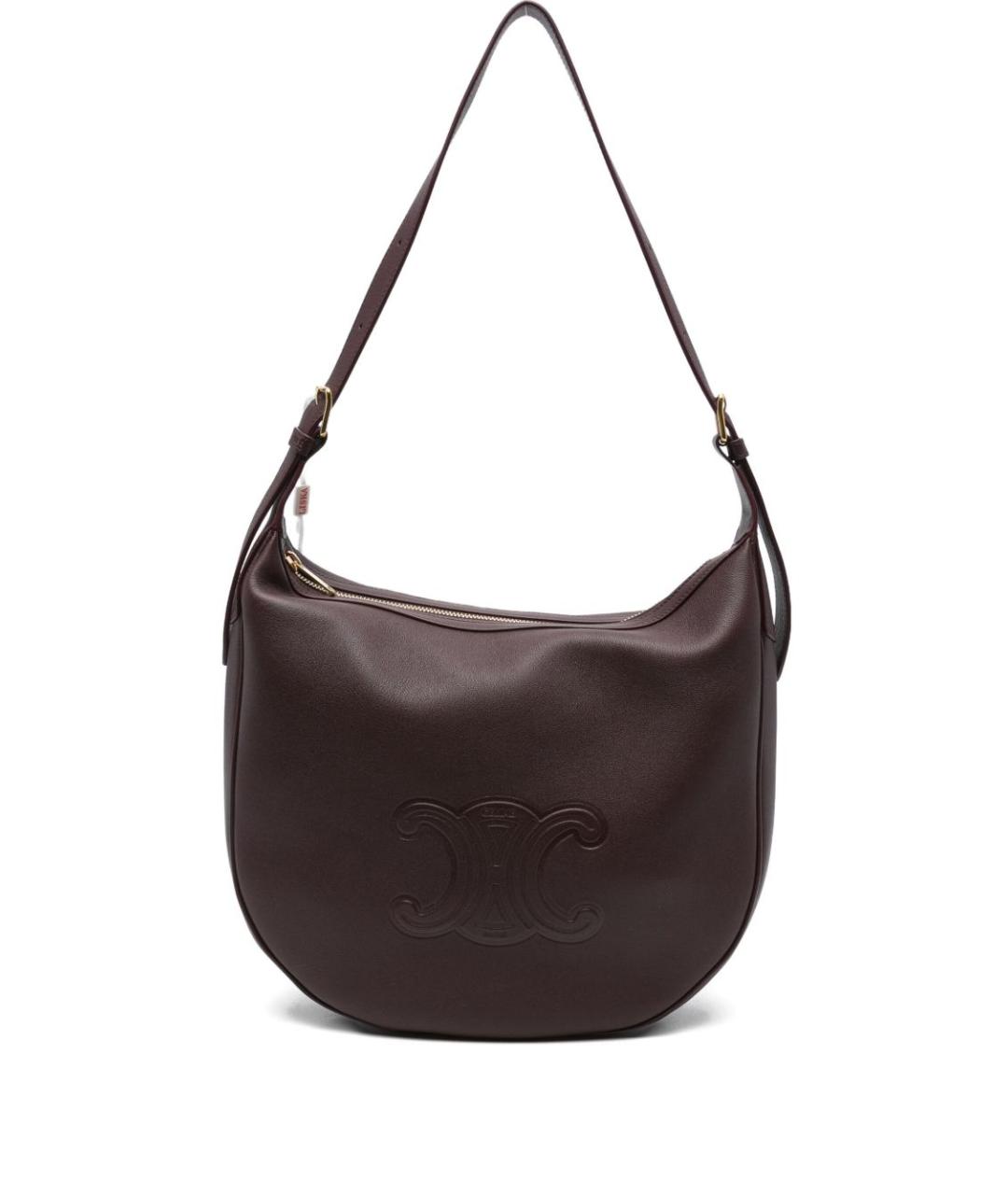 CELINE Бордовая кожаная сумка через плечо, фото 1