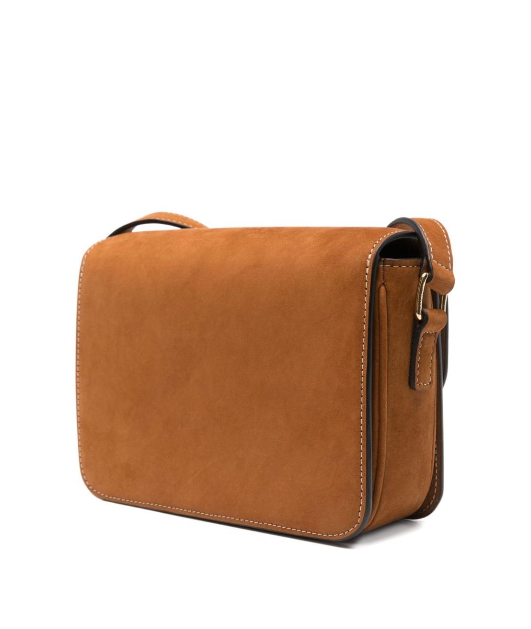 CELINE Бежевая кожаная сумка через плечо, фото 3