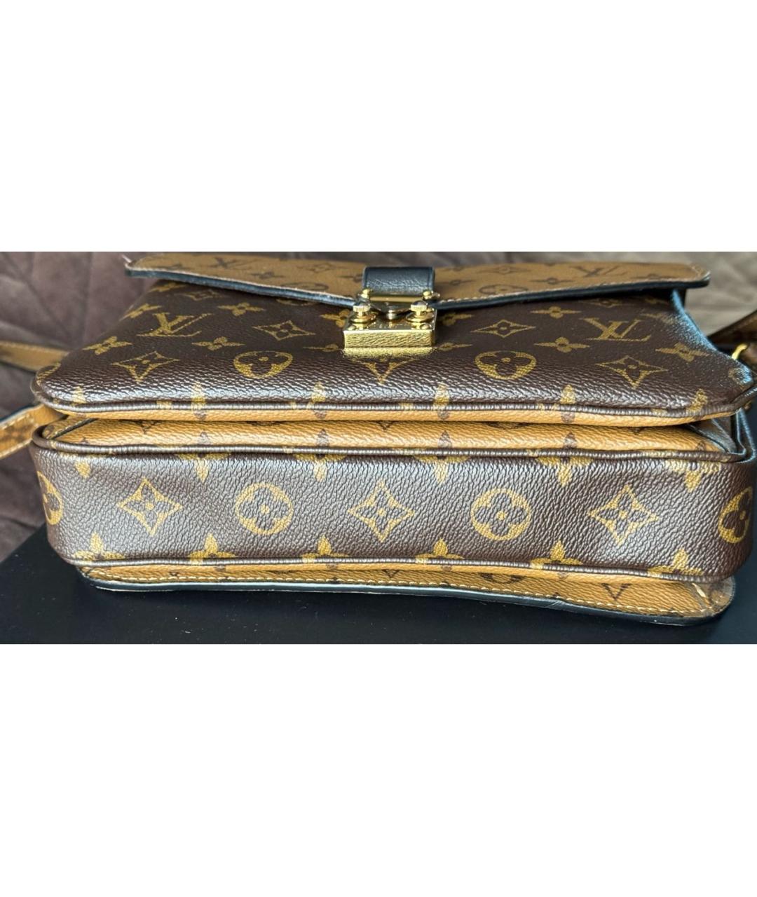 LOUIS VUITTON Коричневая сумка через плечо из искусственной кожи, фото 4