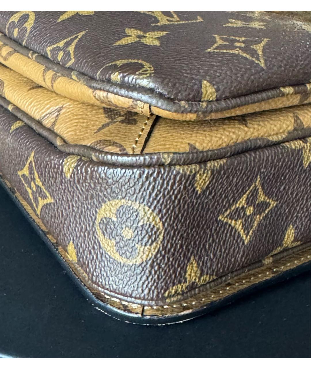 LOUIS VUITTON Коричневая сумка через плечо из искусственной кожи, фото 6