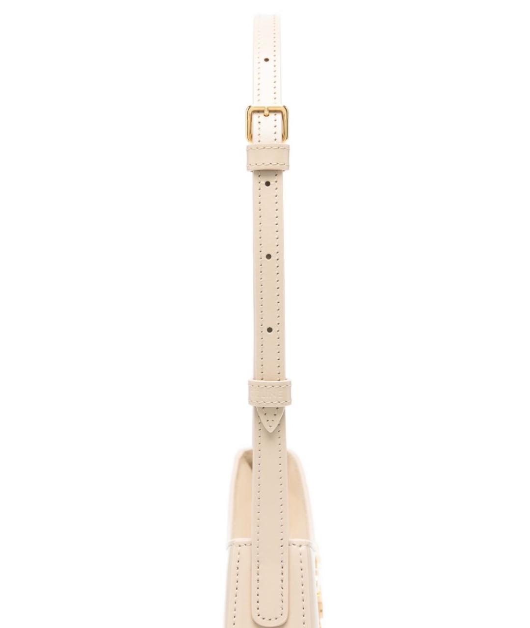 CELINE Бежевая кожаная сумка через плечо, фото 5