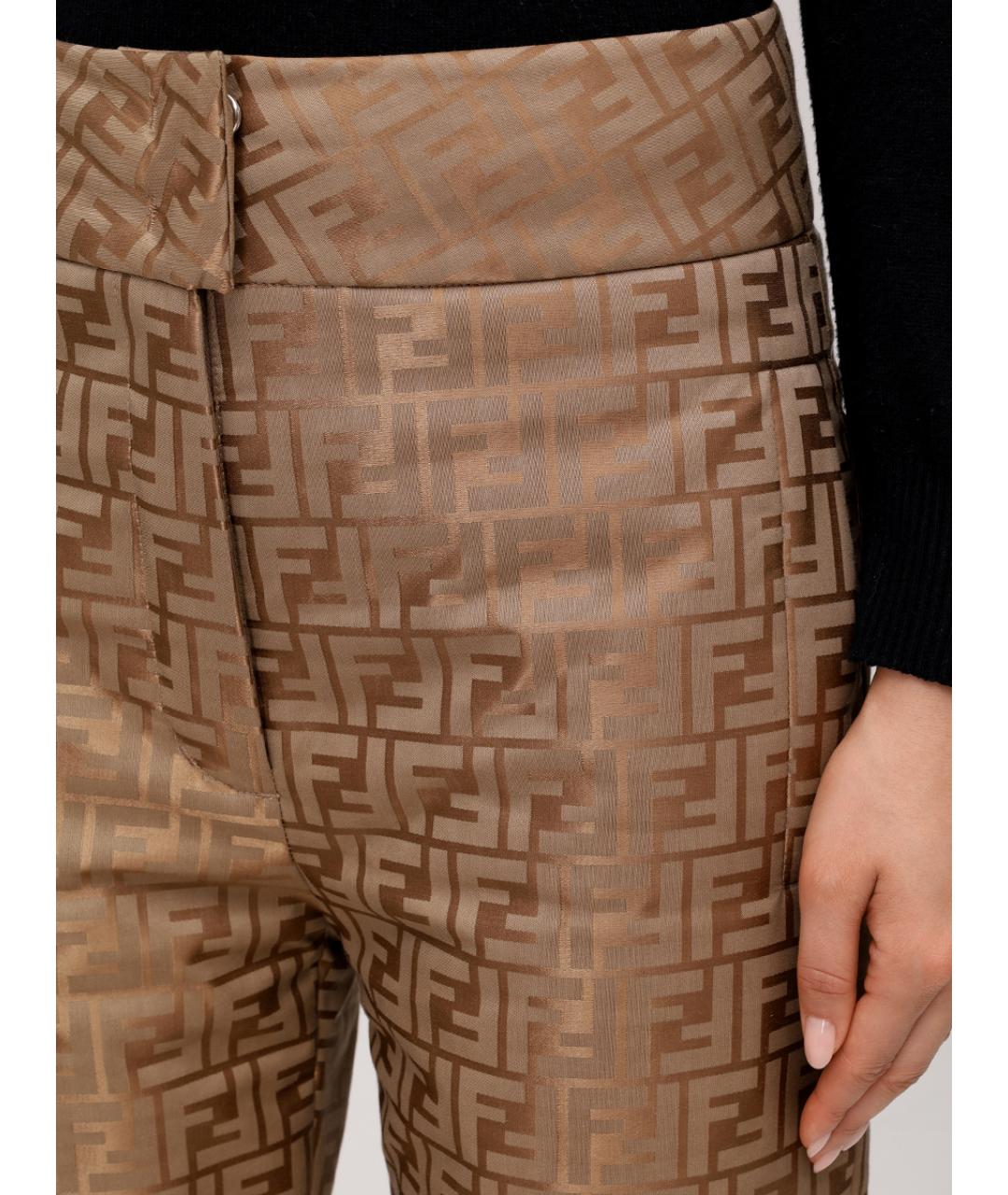 FENDI Коричневые прямые брюки, фото 5