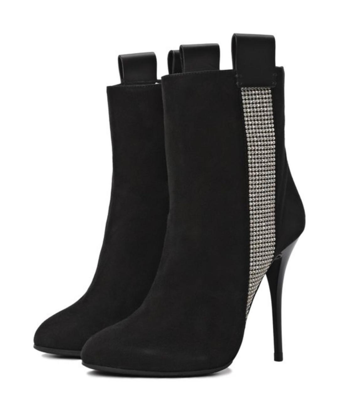 GIUSEPPE ZANOTTI DESIGN Черные замшевые полусапоги, фото 2
