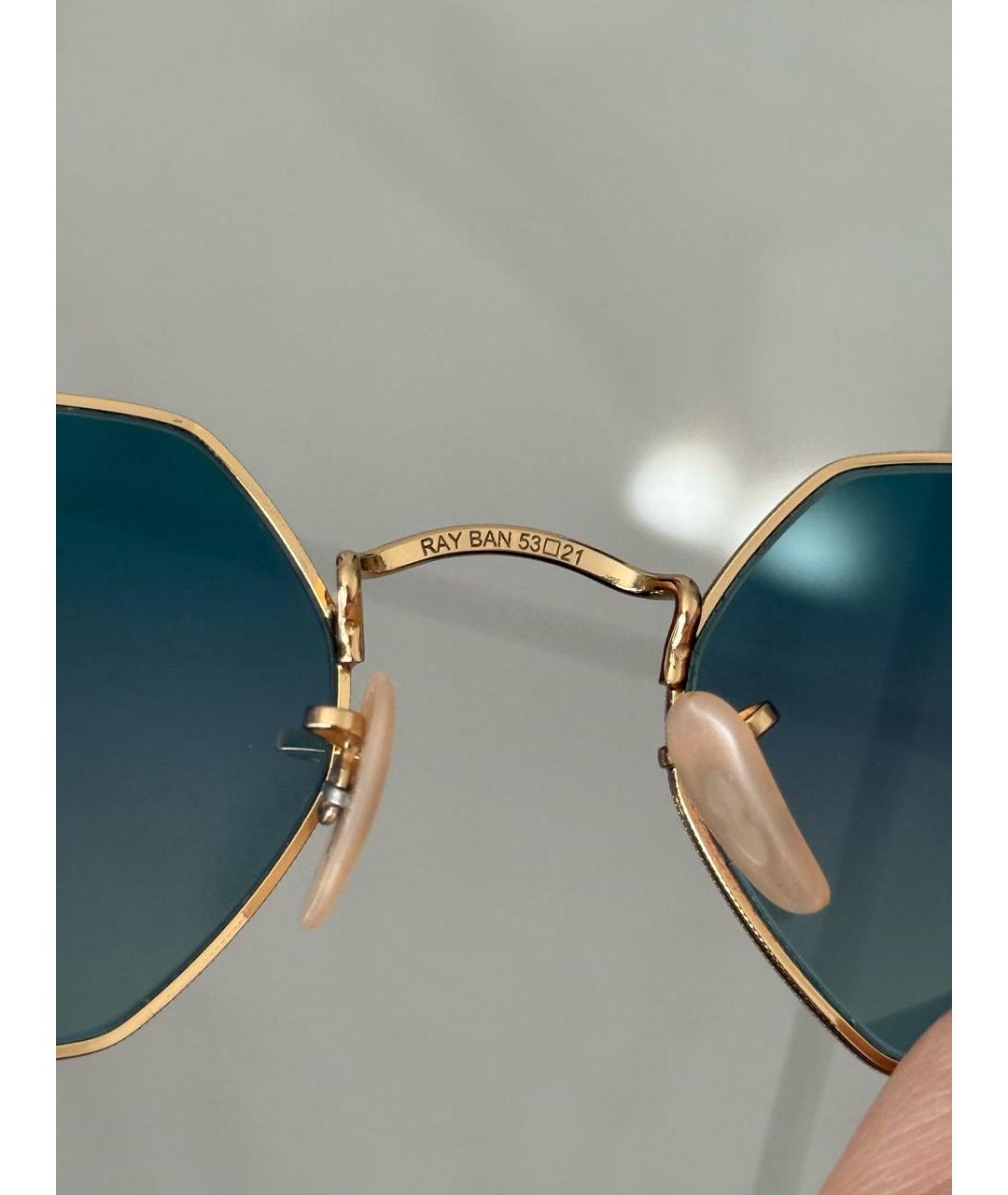 RAY BAN Голубые металлические солнцезащитные очки, фото 3
